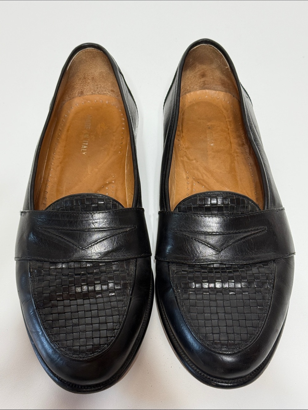 Vintage Basketweave Leather Penny Loafer